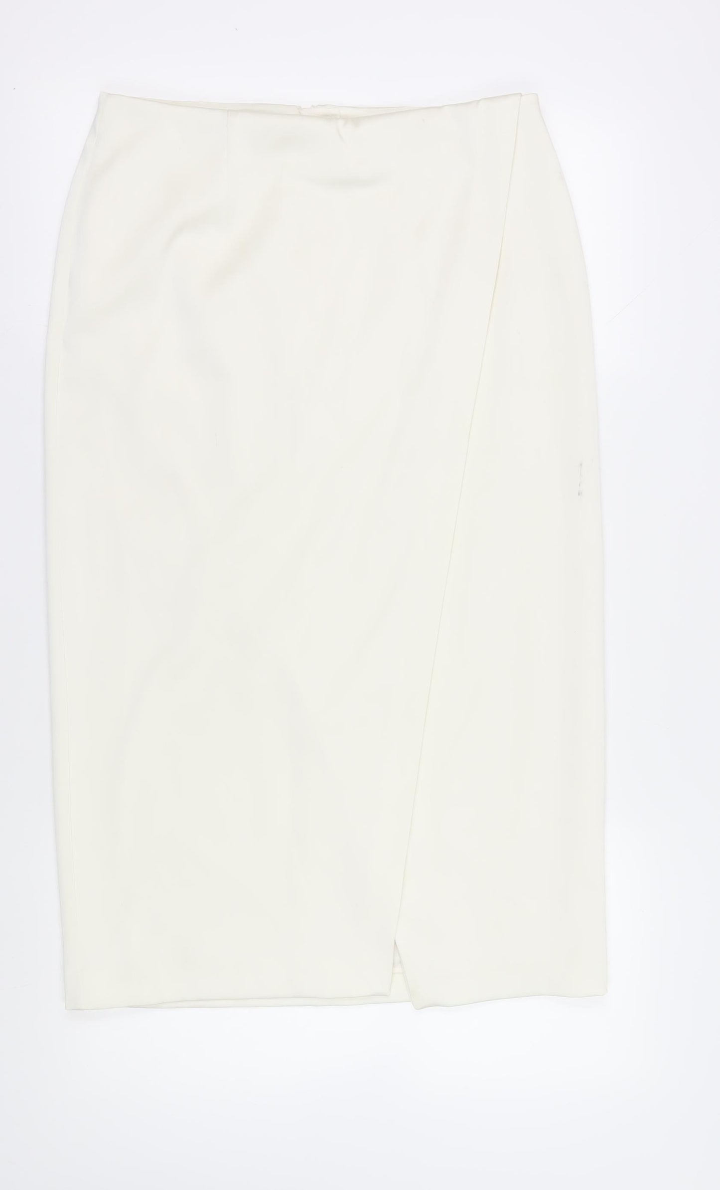 Marks and Spencer Ivory Midi Pencil Skirt, Size 14