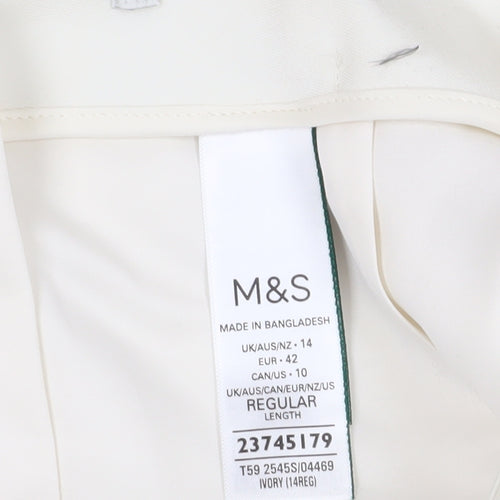 Marks and Spencer Ivory Midi Pencil Skirt, Size 14