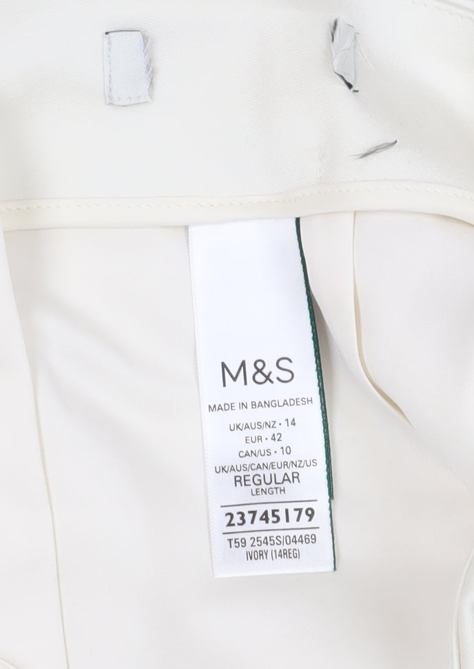 Marks and Spencer Ivory Midi Pencil Skirt, Size 14