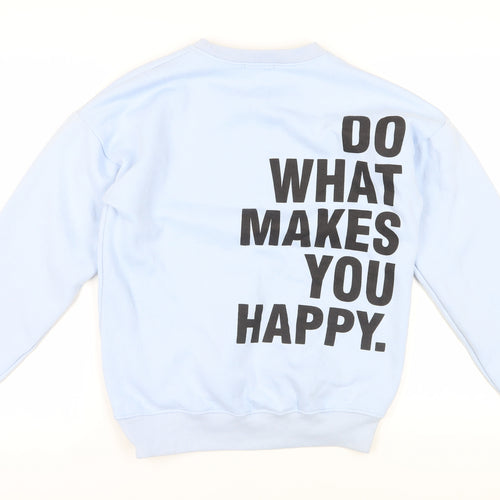 Light Blue Graphic Print Sweatshirt M