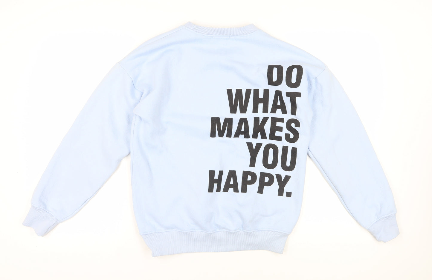 Light Blue Graphic Print Sweatshirt M