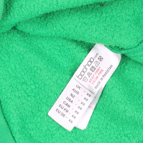 Boohoo Green XS Pullover Hoodie with Logo