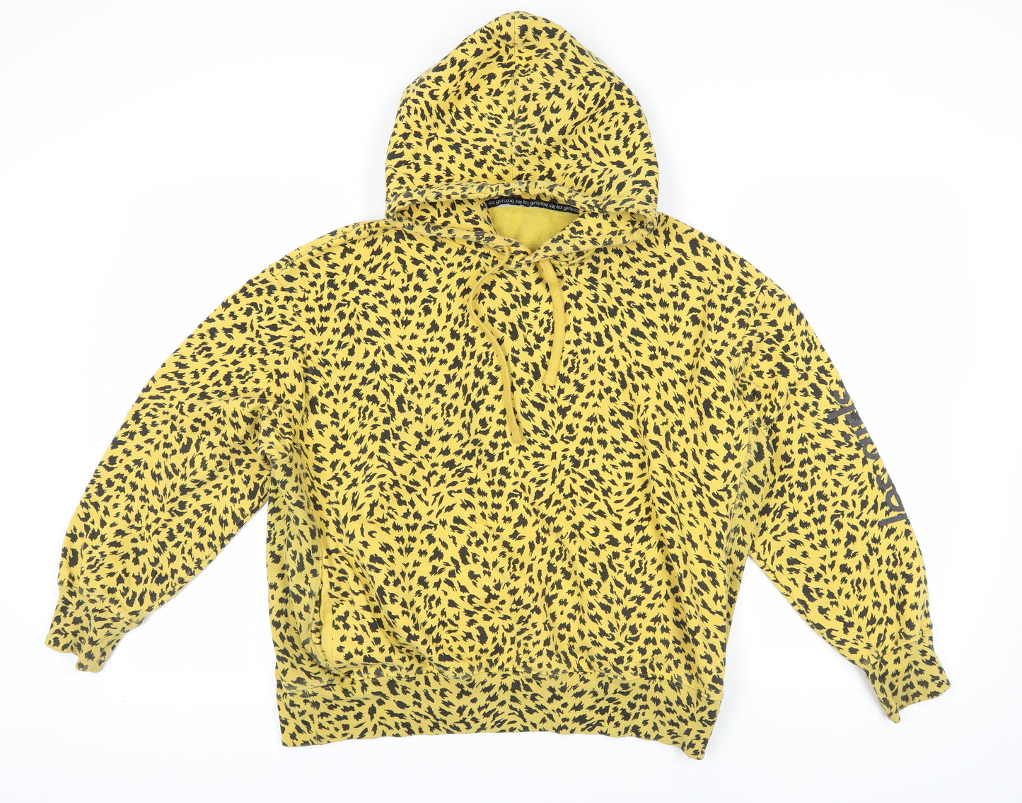 Les girls les boys Yellow Animal Print Hoodie M