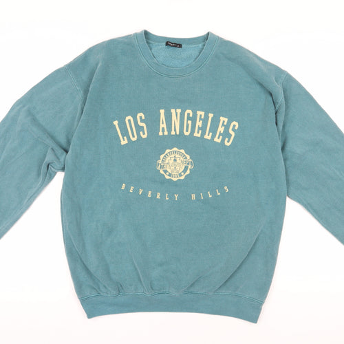 Boohoo Green Los Angeles Graphic Sweatshirt Size S
