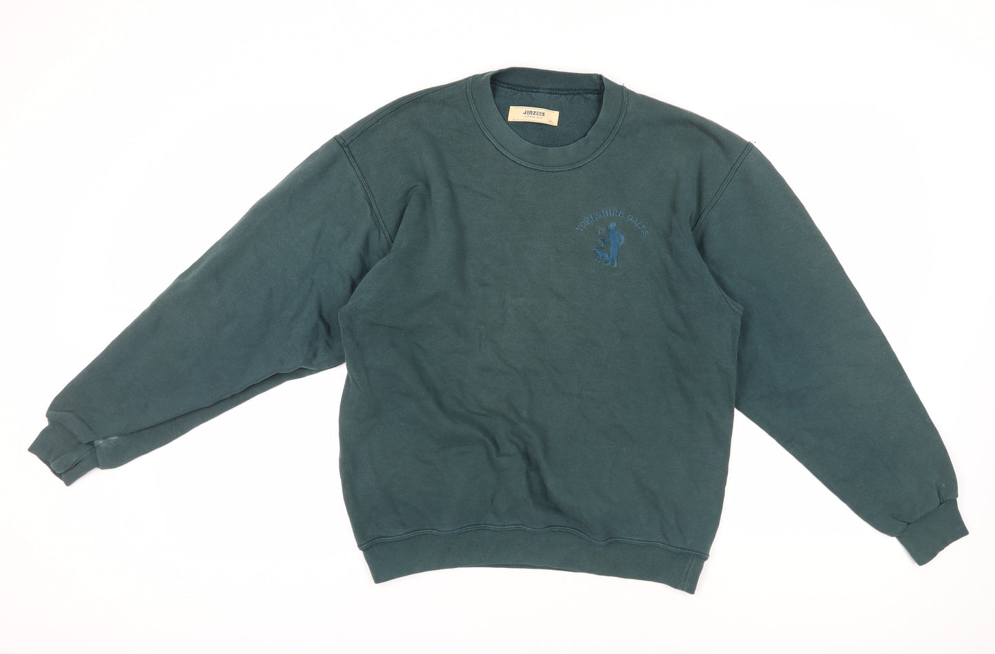 Jerzees Green Pullover Sweatshirt - Medium, Cotton