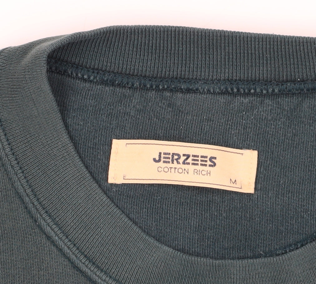 Jerzees Green Pullover Sweatshirt - Medium, Cotton