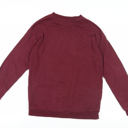 H&M Red Graphic Print Girls Sweatshirt 12-13 Years