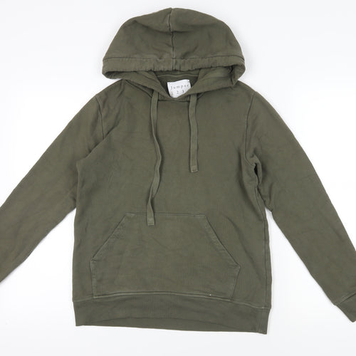 Jumper 1234 Green Cotton Pullover Hoodie