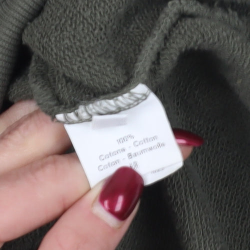 Jumper 1234 Green Cotton Pullover Hoodie