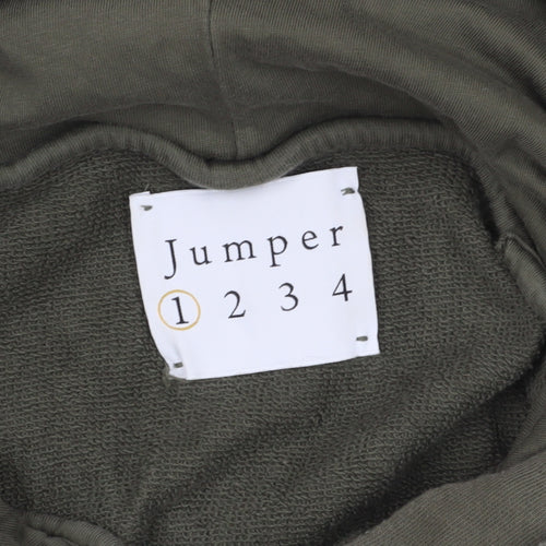 Jumper 1234 Green Cotton Pullover Hoodie