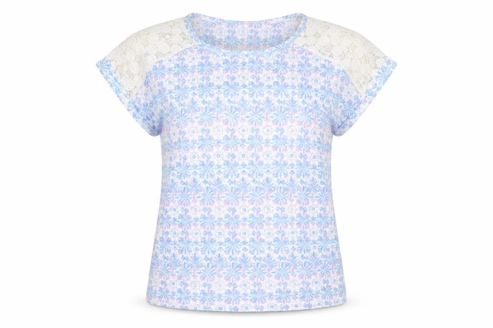 Front view of Marks & Spencer Floral Lace Top UK 12 Multicoloured