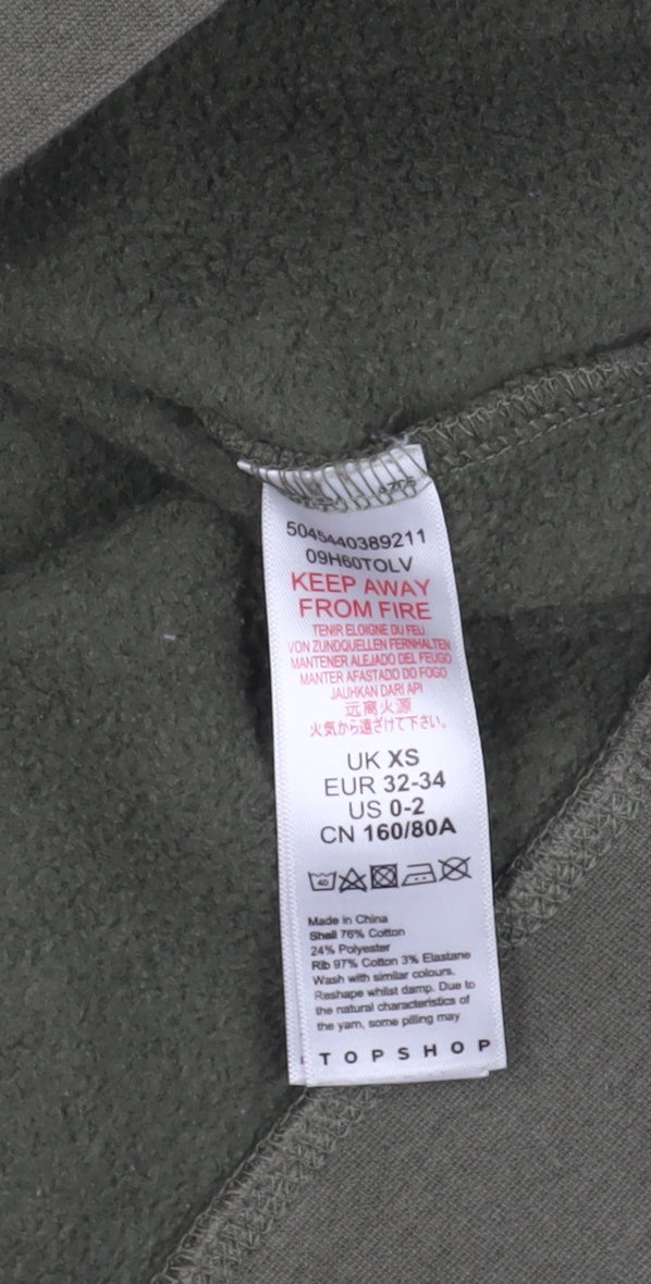 Topshop Khaki Pullover Sweatshirt XS