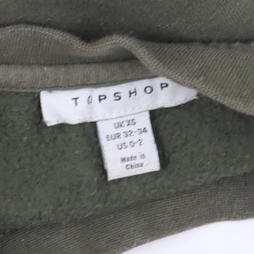 Topshop Khaki Pullover Sweatshirt XS