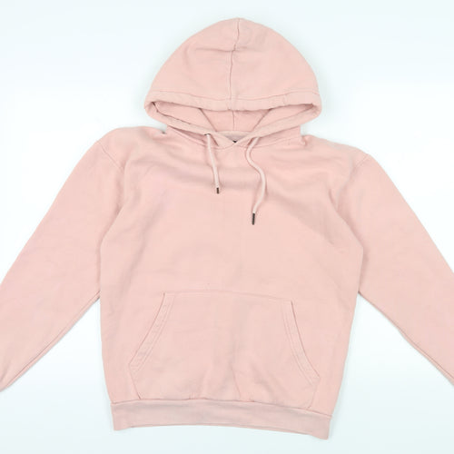 Zara Pink Pullover Hoodie S - Casual Cotton Fleece