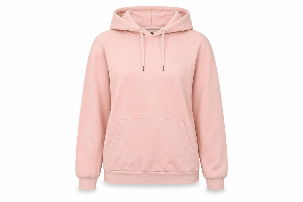 Front view of Zara Pink Pullover Hoodie S - Casual Cotton Fleece