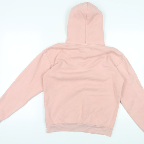 Zara Pink Pullover Hoodie S - Casual Cotton Fleece