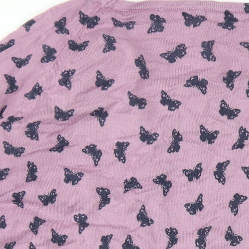 KORR Womens Purple Round Neck Geometric Viscose Pullover Jumper Size XL