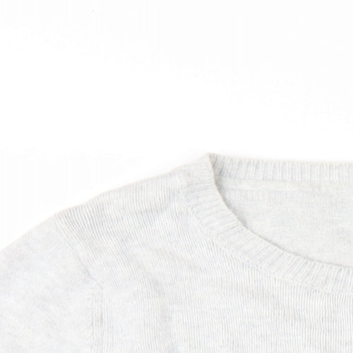 Cynthia Rowley Womens Grey Round Neck Cotton Pullover Jumper Size L