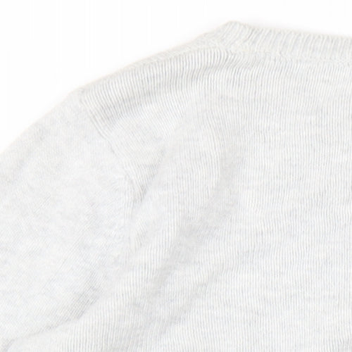 Cynthia Rowley Womens Grey Round Neck Cotton Pullover Jumper Size L
