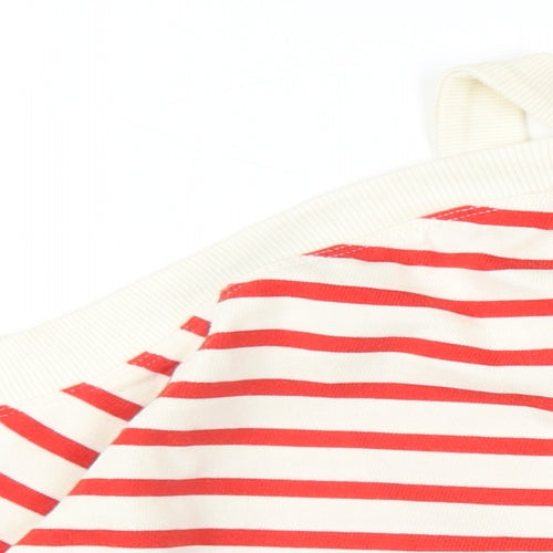 Zara Womens Red Striped Cotton Pullover Sweatshirt Size S Pullover
