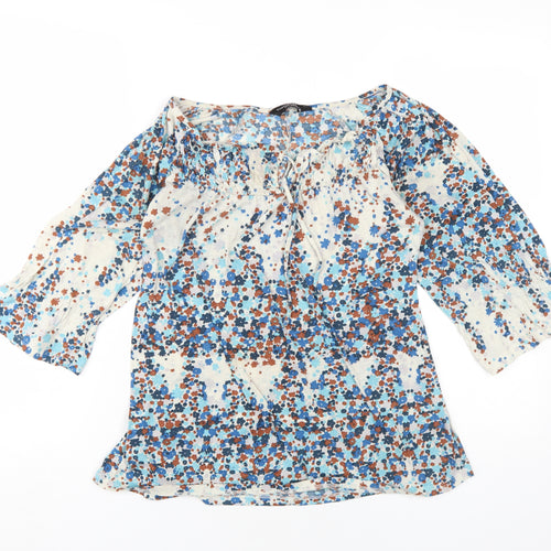Dorothy Perkins Womens Multicoloured Geometric Polyester Basic T-Shirt Size 10 Round Neck