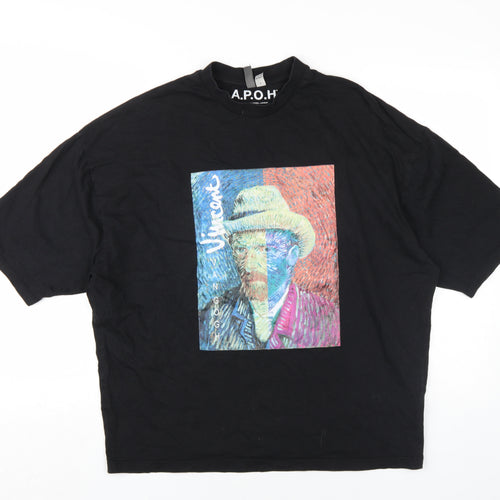 ASOS Mens Black Cotton T-Shirt Size M Round Neck - Vincent Van Gogh