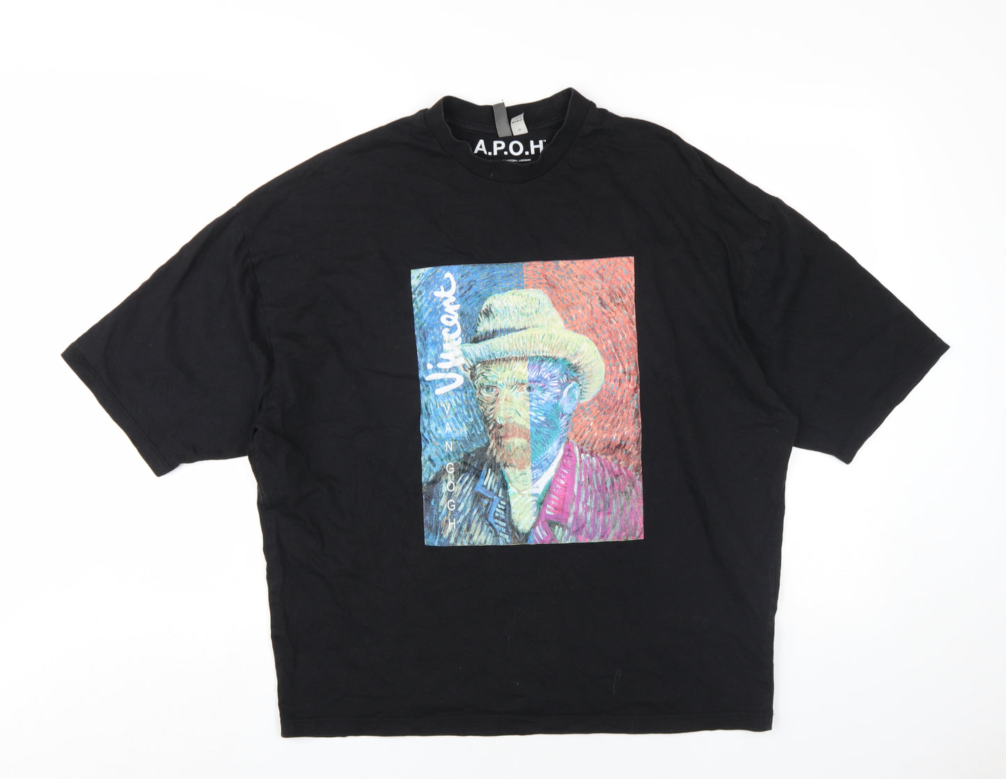 ASOS Mens Black Cotton T-Shirt Size M Round Neck - Vincent Van Gogh