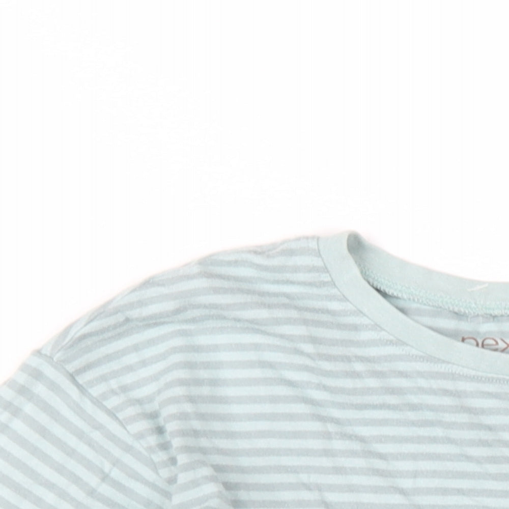 NEXT Girls Green Geometric Cotton A-Line Size 4-5 Years Round Neck Pullover