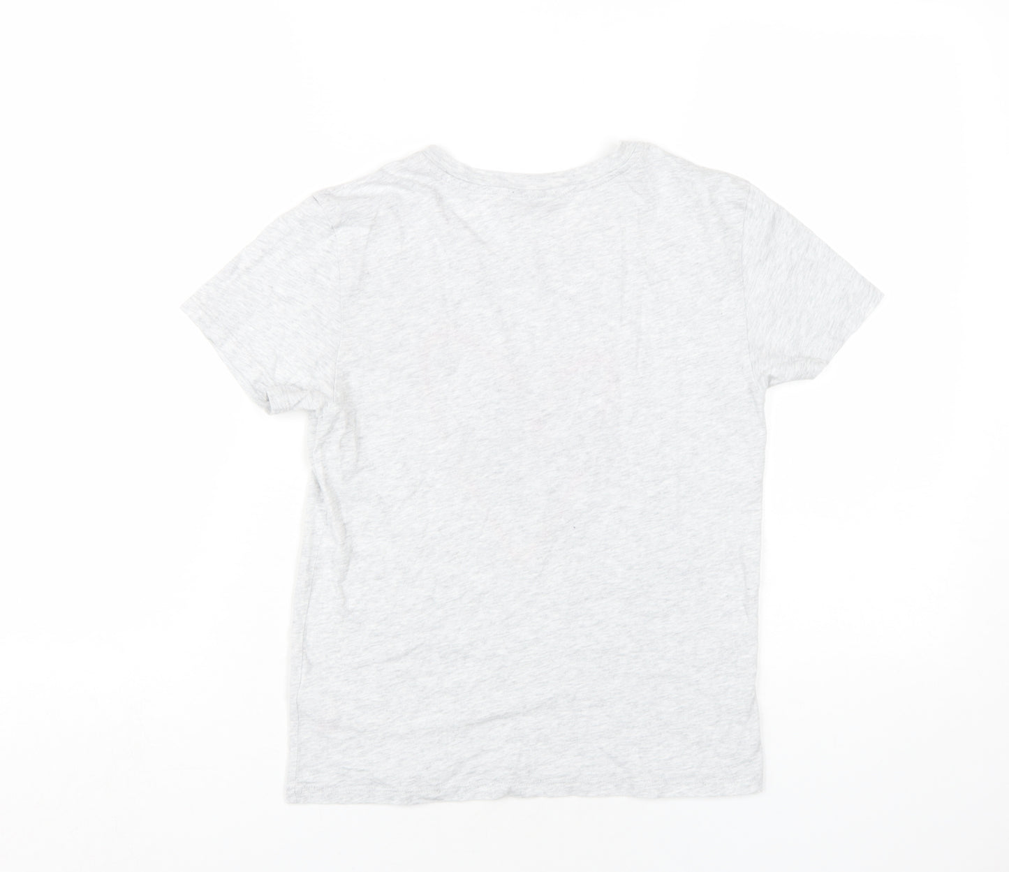 Topshop Womens Grey Cotton Basic T-Shirt Size 10 Round Neck - The Power of Love
