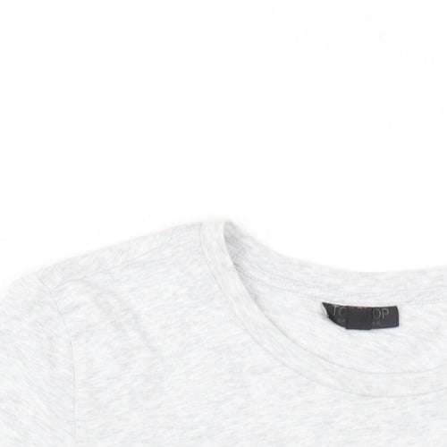 Topshop Womens Grey Cotton Basic T-Shirt Size 10 Round Neck - The Power of Love