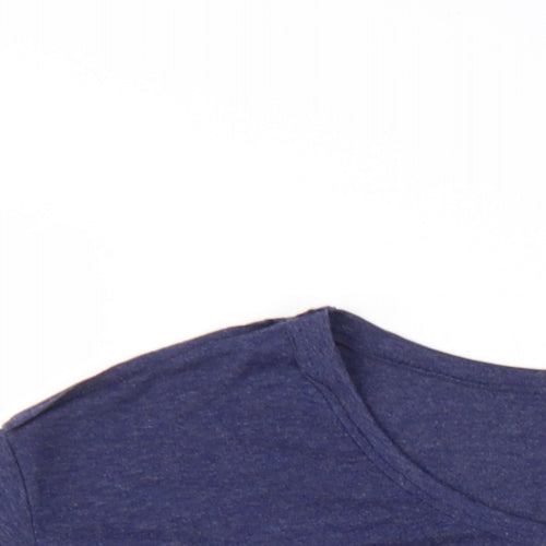 NEXT Womens Blue Viscose Basic T-Shirt Size 14 Round Neck