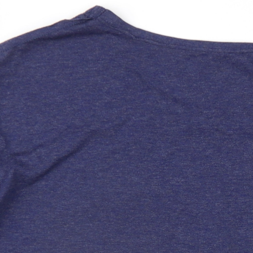 NEXT Womens Blue Viscose Basic T-Shirt Size 14 Round Neck