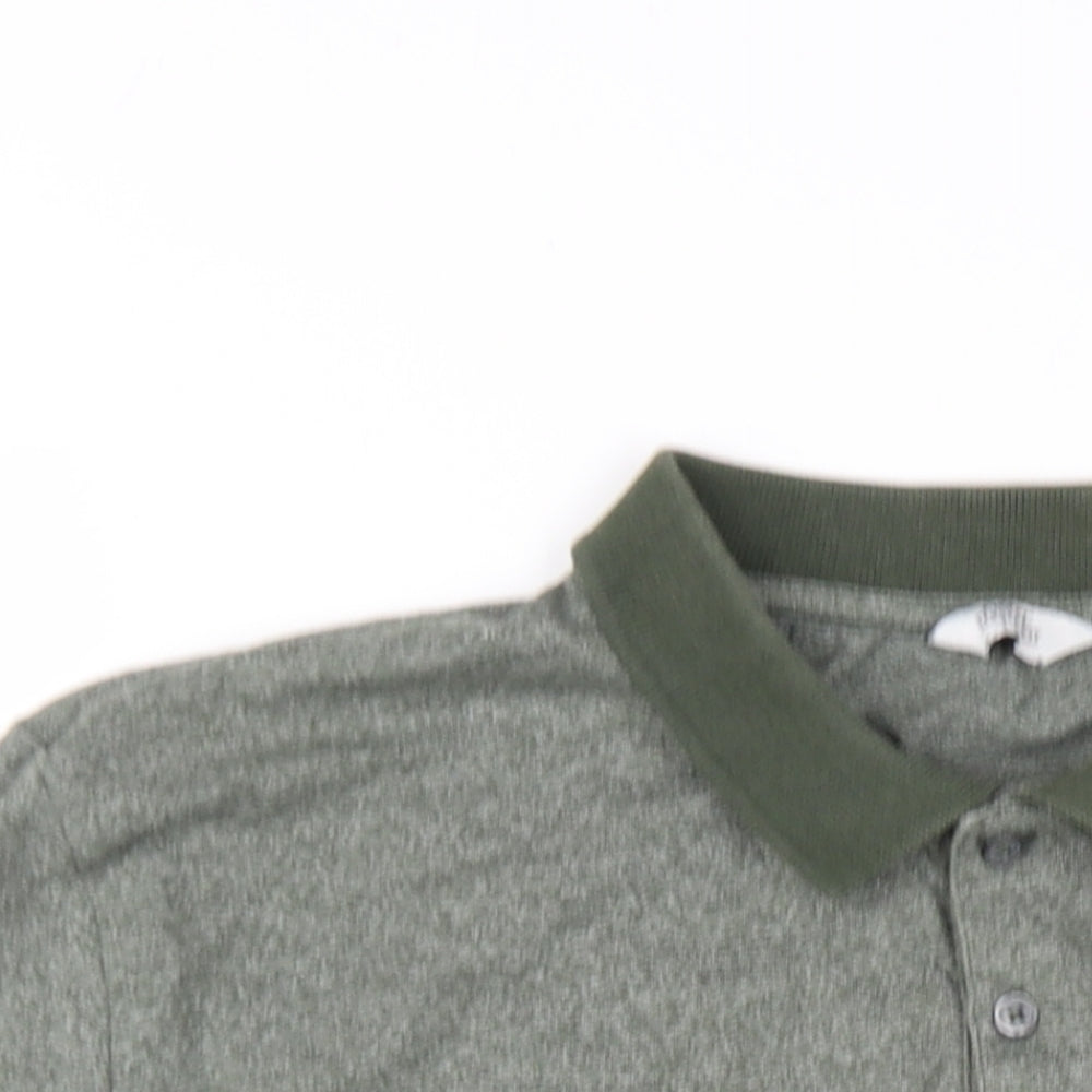 NEXT Mens Green Cotton Polo Size L Collared Button