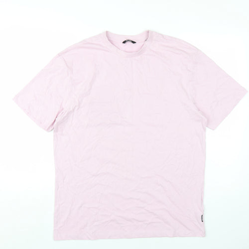 ONLY & SONS Mens Pink Cotton T-Shirt Size M Round Neck