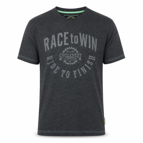 Cyclefest Mens Grey Cotton T-Shirt Size L Round Neck - Isle of Man Cyclefest