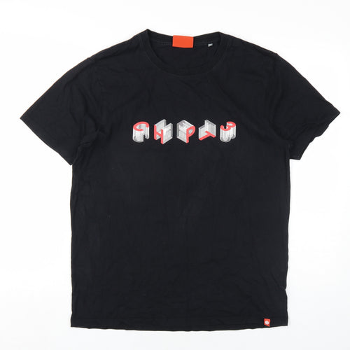 CHPT3 Mens Black Cotton T-Shirt Size L Round Neck
