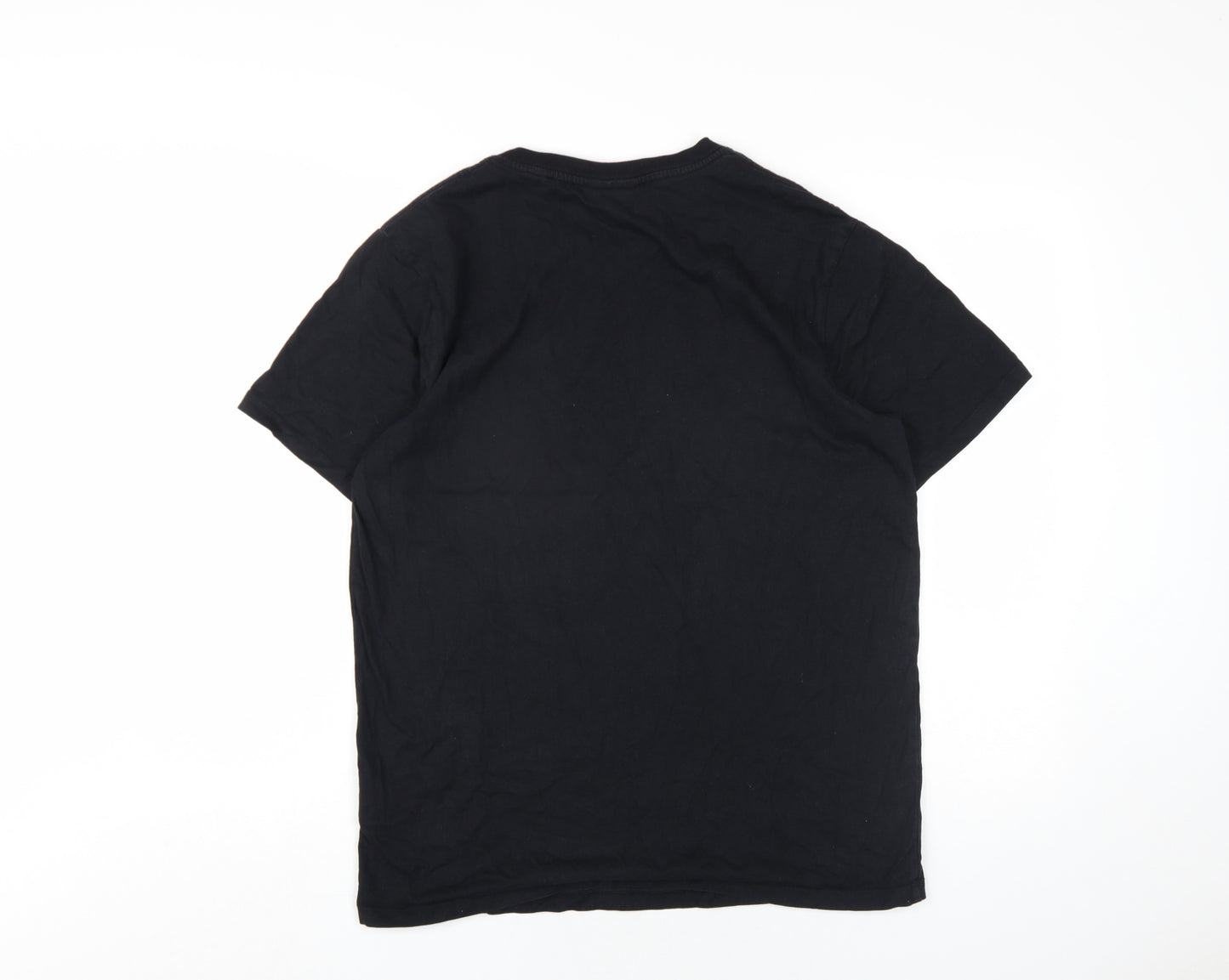 CHPT3 Mens Black Cotton T-Shirt Size L Round Neck