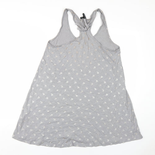 Cynthis Rowley Womens Grey Geometric Cotton Tank Dress Size M Scoop Neck Pullover