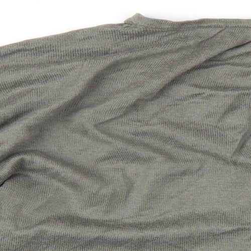 Vanilla Womens Green Cotton Basic T-Shirt Size 8 V-Neck