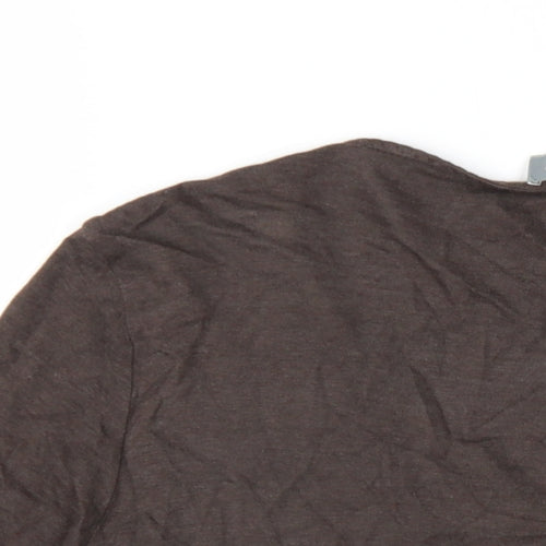 Per Una Womens Brown Cotton Basic T-Shirt Size 16 V-Neck