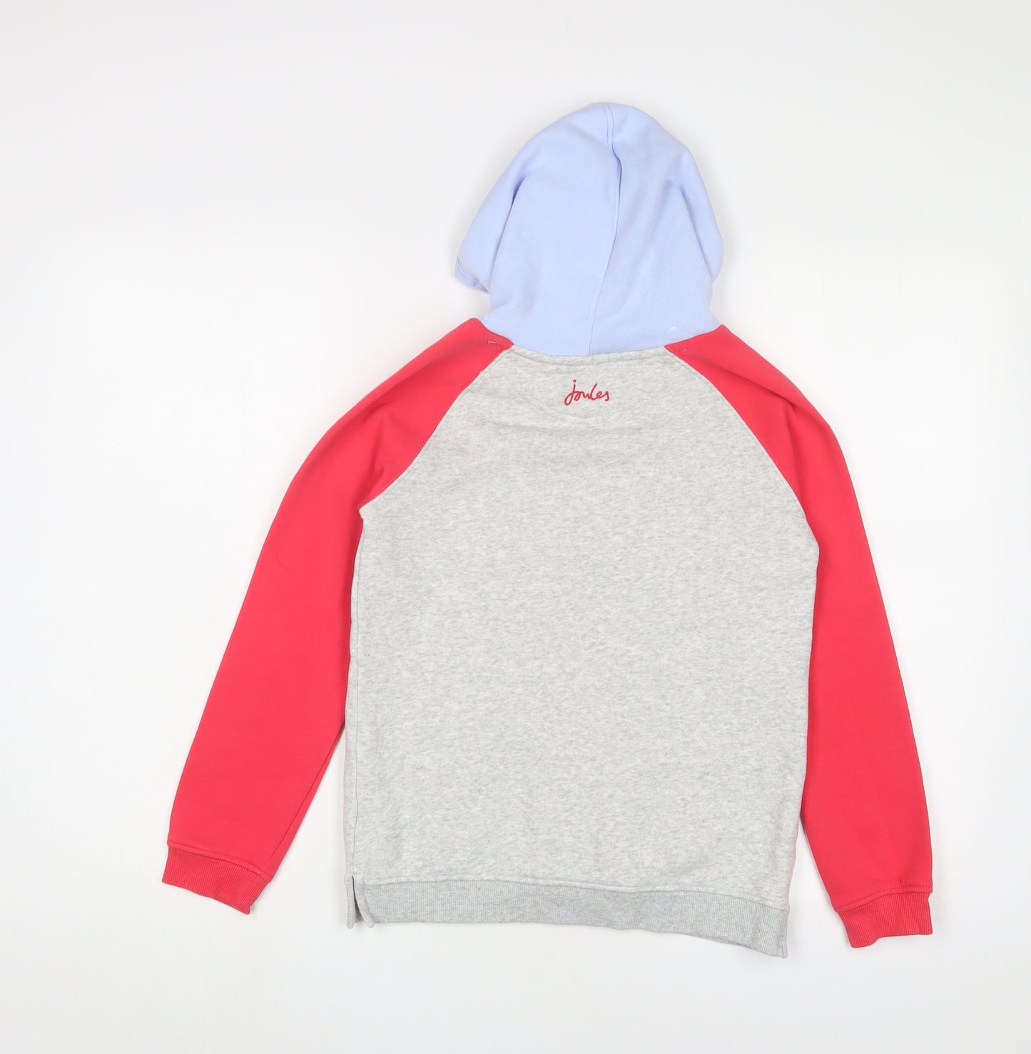 Joules Girls Multicoloured Geometric Cotton Pullover Hoodie Size 9-10 Years Pullover - Stars, Embroidered