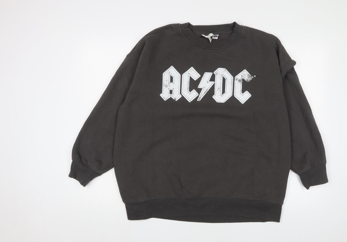 H&M Womens Grey Cotton Pullover Sweatshirt Size M Pullover - ACDC