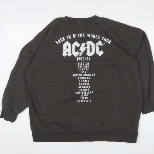 H&M Womens Grey Cotton Pullover Sweatshirt Size M Pullover - ACDC