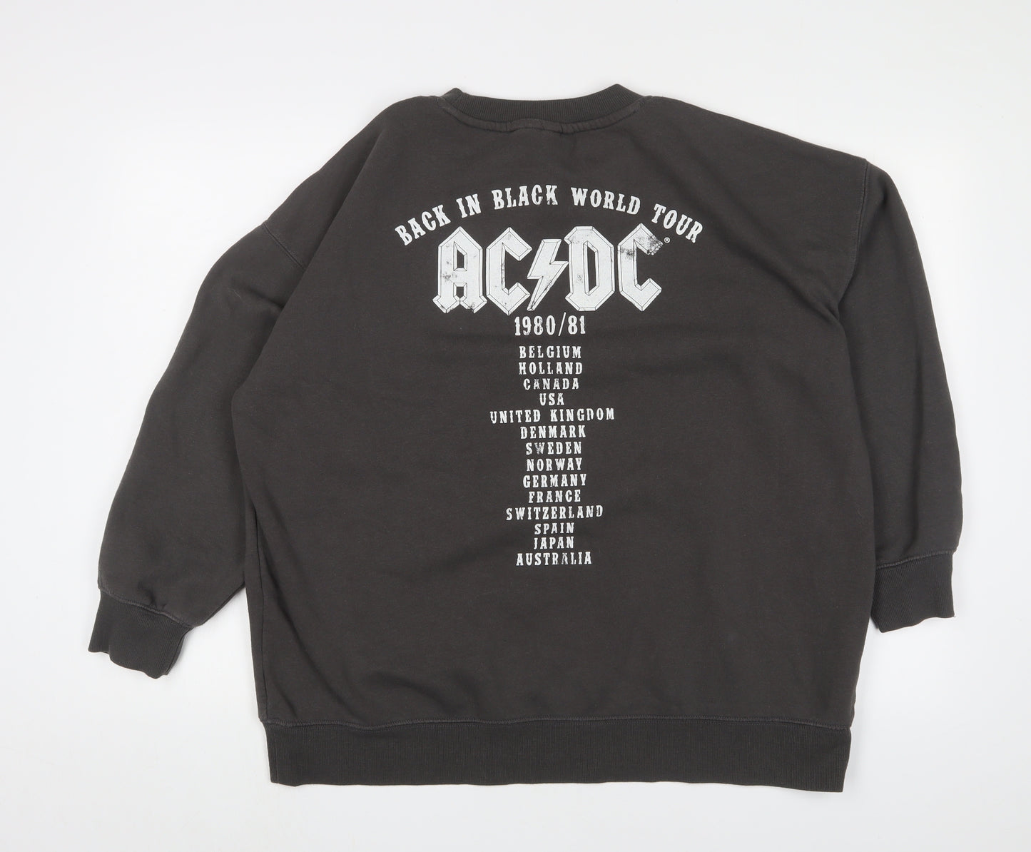 H&M Womens Grey Cotton Pullover Sweatshirt Size M Pullover - ACDC