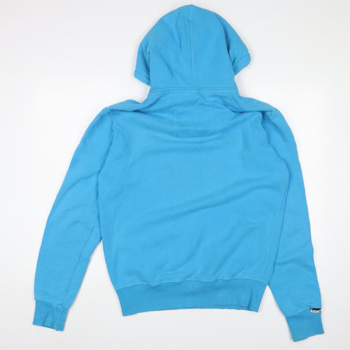 Superdry Mens Blue Cotton Pullover Hoodie Size M - Logo