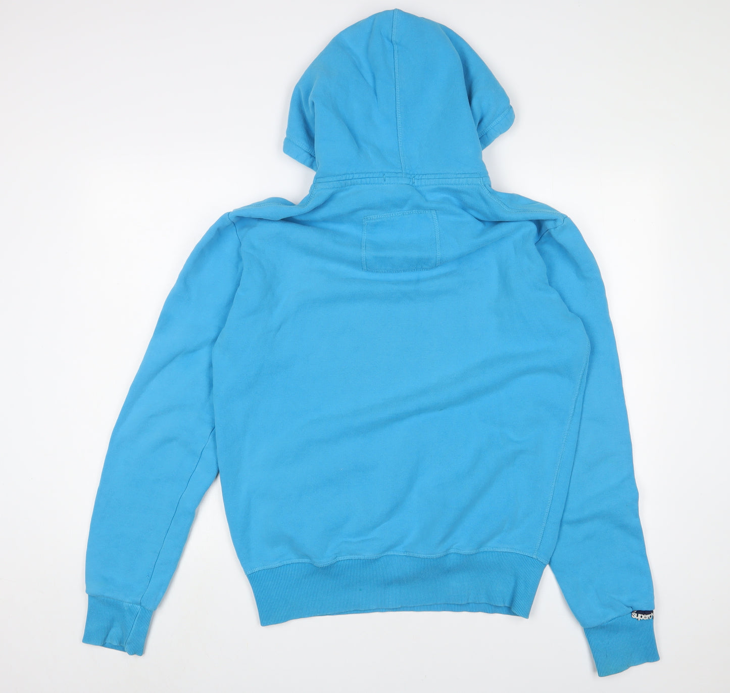 Superdry Mens Blue Cotton Pullover Hoodie Size M - Logo