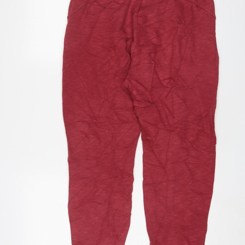 Sweaty Betty Womens Red Cotton Jogger Trousers Size M L26 in Regular Drawstring