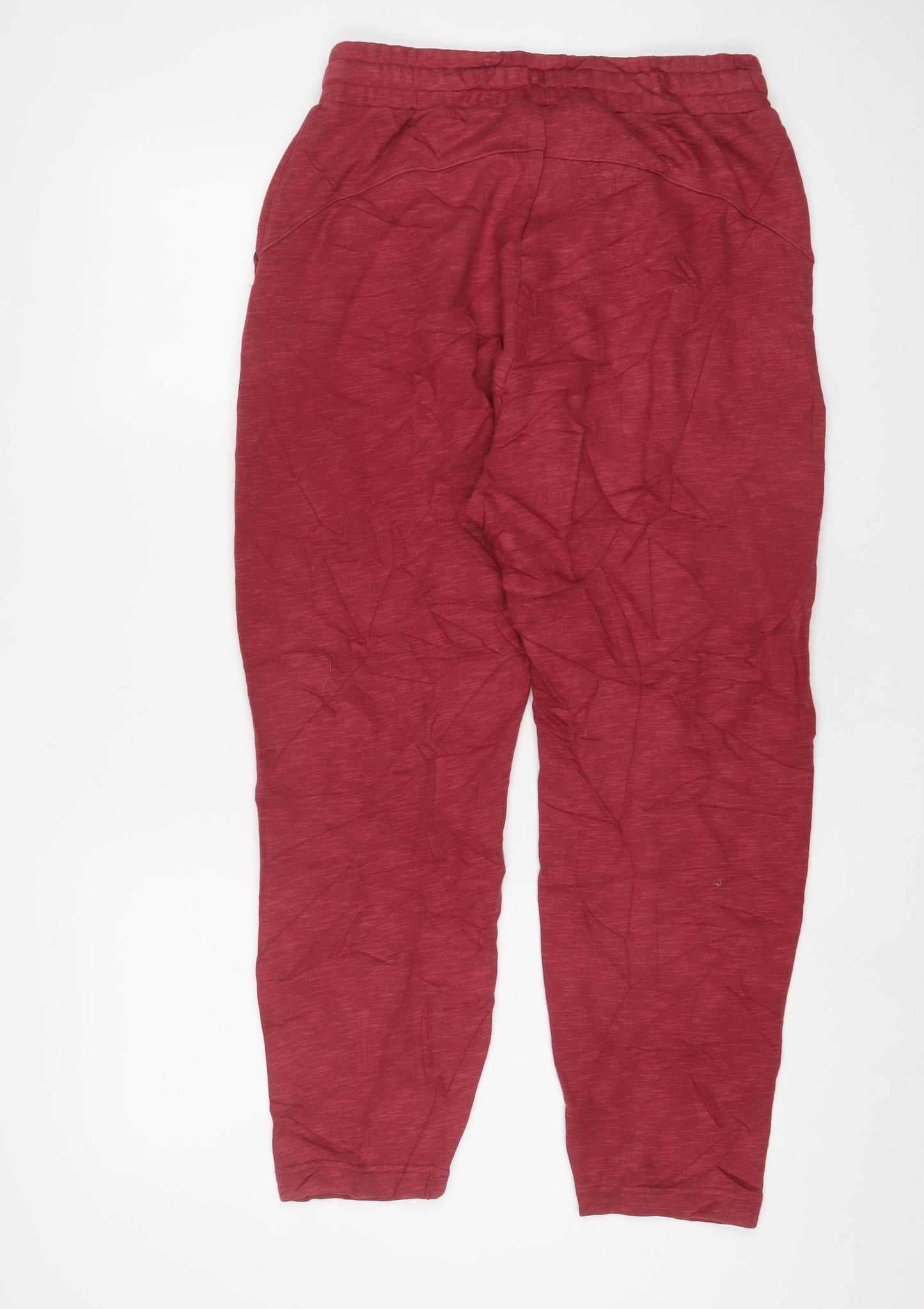 Sweaty Betty Womens Red Cotton Jogger Trousers Size M L26 in Regular Drawstring