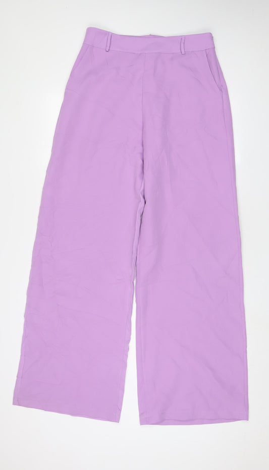 I SAW IT FIRST Womens Purple Polyester Windbreaker Trousers Size 12 L33 in Regular Zip