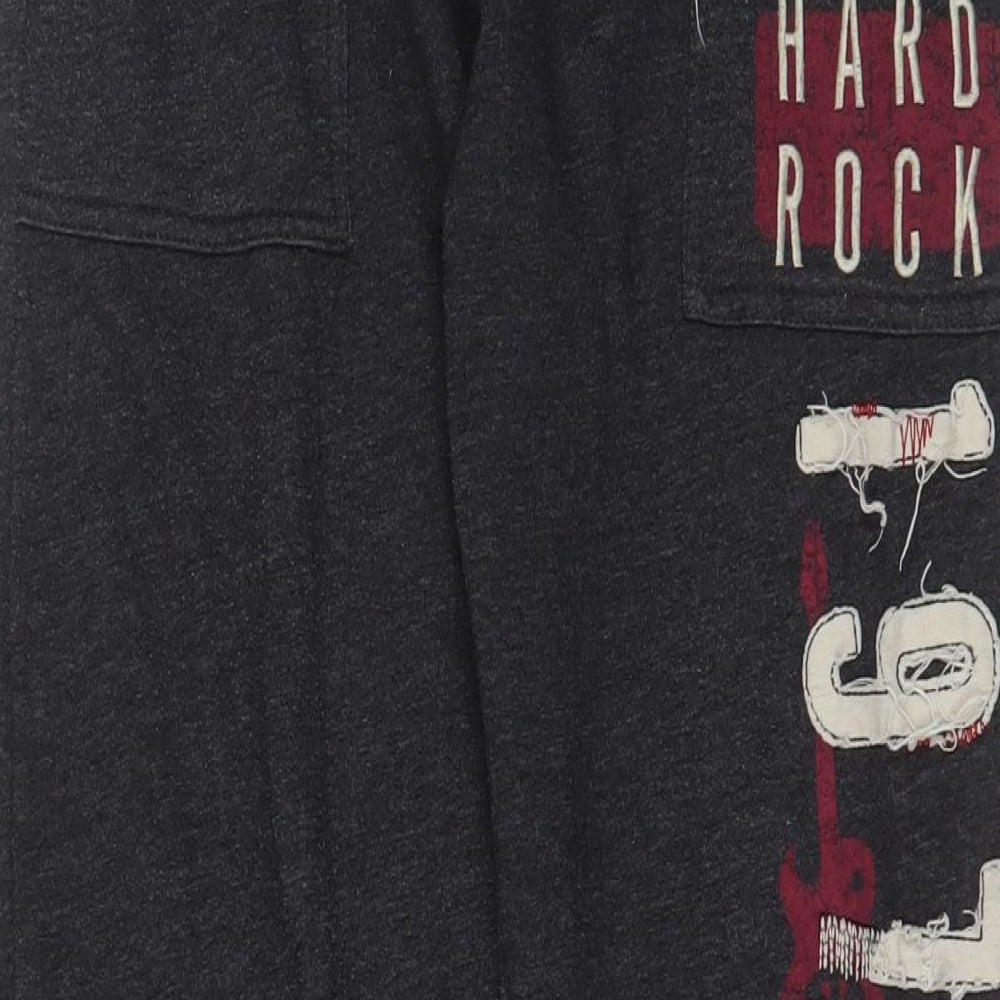 Hard Rock Womens Grey Cotton Jogger Trousers Size M L32 in Regular Drawstring - Logo, Embroidered